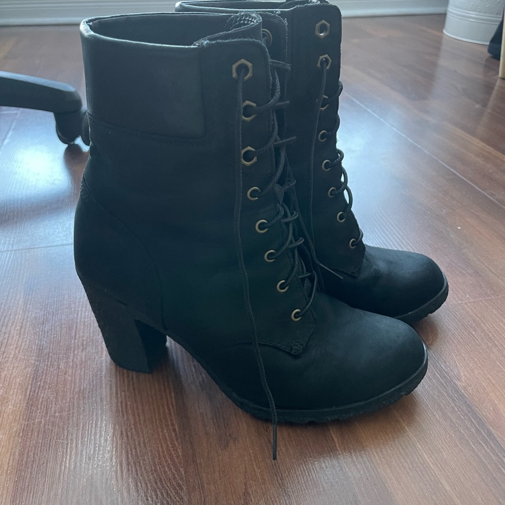 Timberland Allington Black Lace-Up Heeled Boots